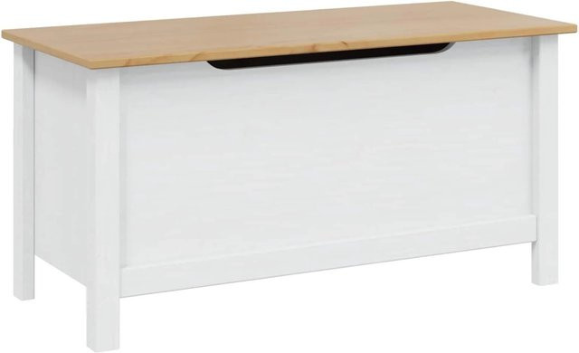 vidaXL Aufbewahrungsbox Hill in Weiß und Honigbraun, B/T/H: 90 x 40 x 45 cm - Bild 1