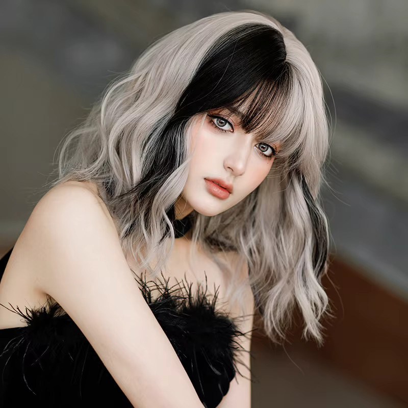 7JHH WIGS Perücke, schulterlange Wasserwellen, Aschgrau, Damen - Bild 2