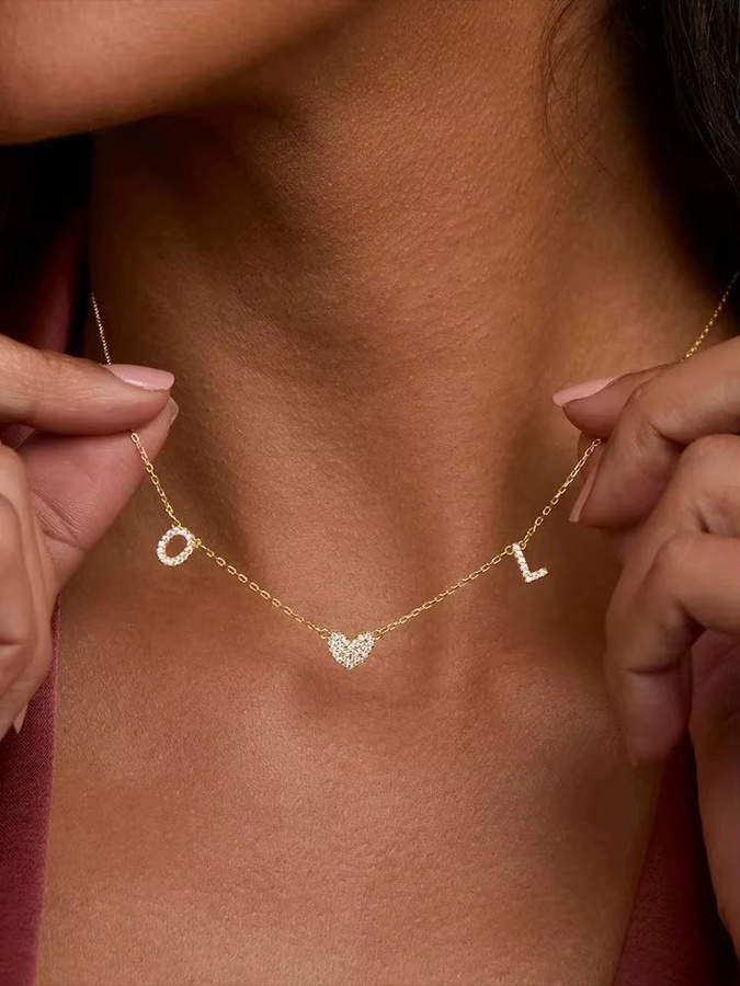 BAUTOBVC Halskette Edelstahl, Gold, Zirkonia, Unisex - Bild 1