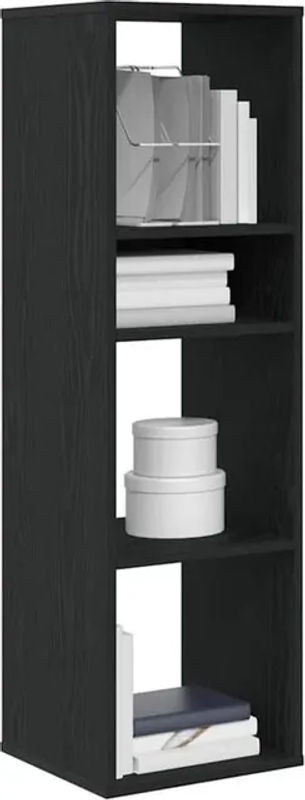 Modernes Bücherregal von Vidaxl aus Holzwerkstoff in Schwarz, B/T/H: 34 x 31 x 112 cm - Bild 1