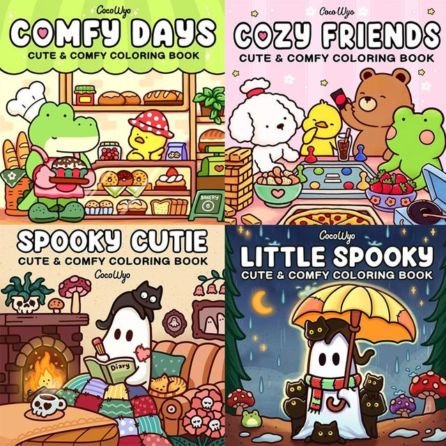 Cozy Friends Halloween Malbuch mit niedlichen gruseligen Kreaturen - Bild 1