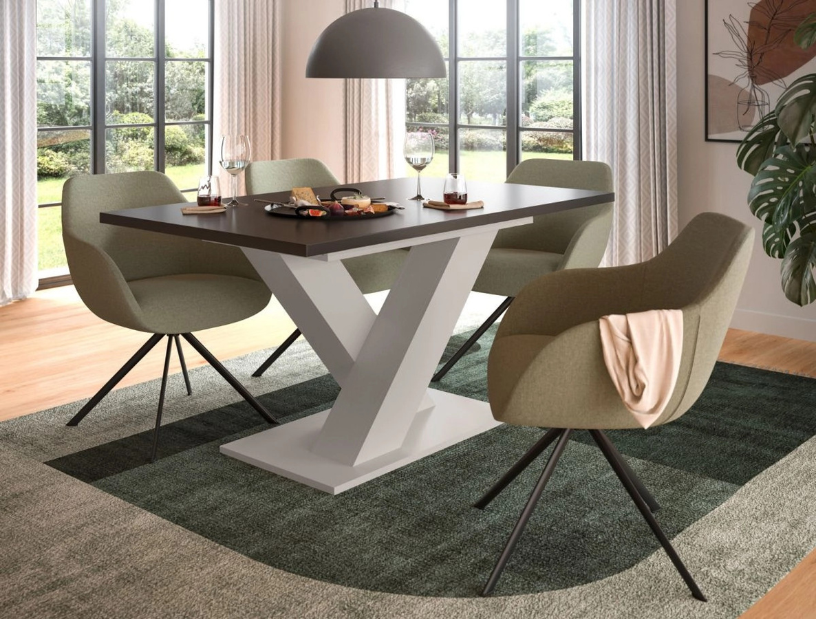 Ausziehbarer Esstisch Home-X von Inn.Furn in Grau und Sand, Rechteckig, B/T/H: 150-190 x 90 x 76 cm - Bild 3