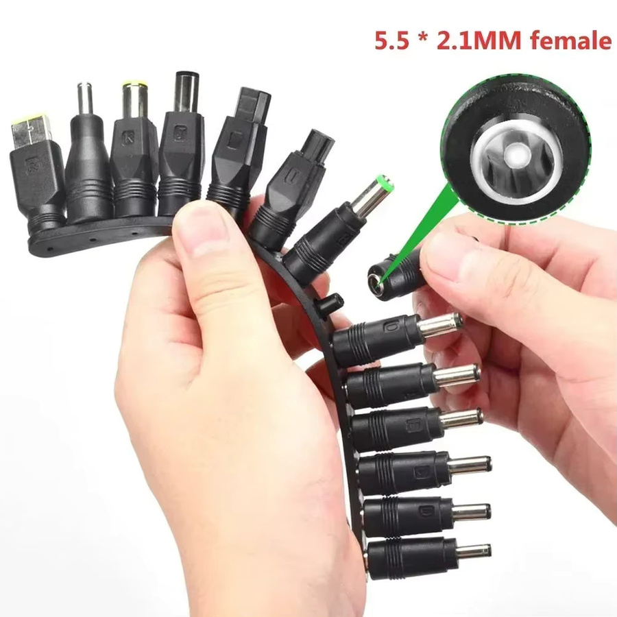 BSN 34-teiliges universelles Gleichstrom-Netzteil-Anschluss-Kit mit 5,5x2,1mm Barrel-Plugs in Schwarz - Bild 3