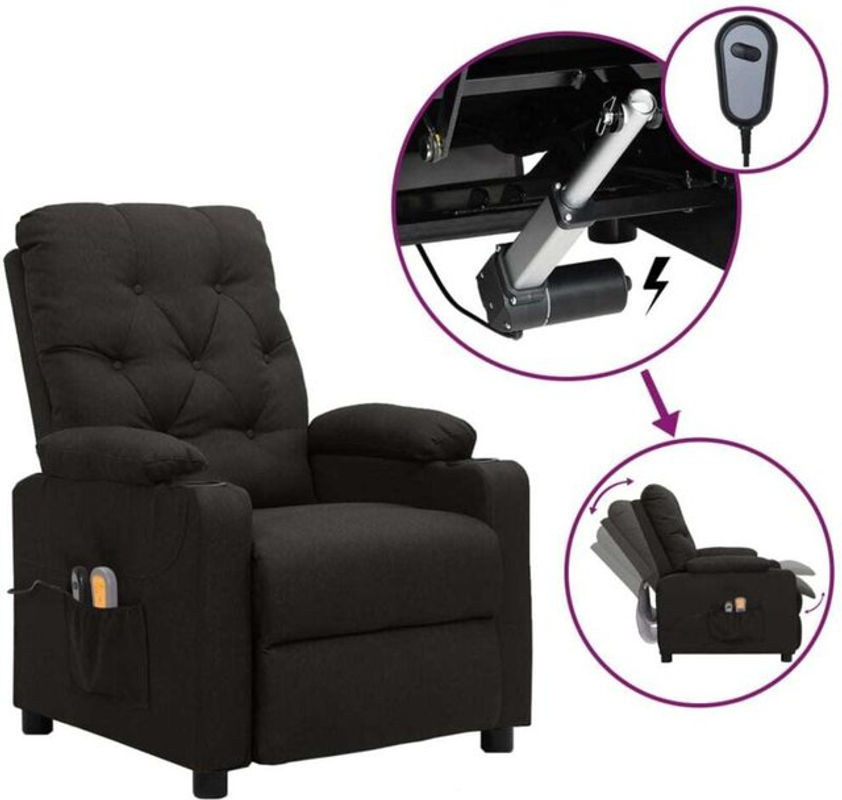 Elektrischer Massagesessel von vidaxl in Schwarz aus Stoff - Bild 1