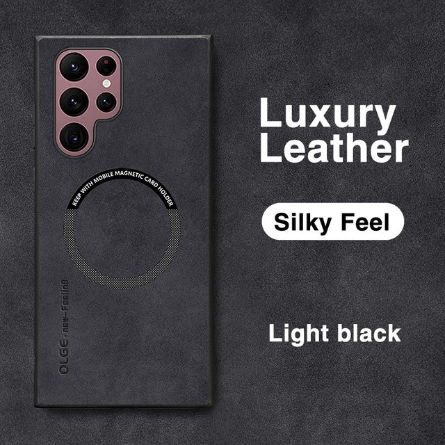 Luxus Magnetische Lederhülle für Samsung Galaxy S24, S23 Ultra, S23FE und Note20 mit MagSafe und kabelloser Ladefunktion in Blau - Bild 1