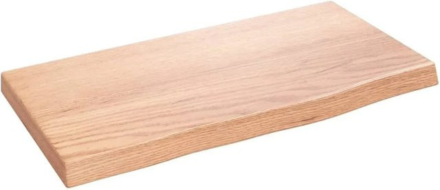 vidaXL Wandregal aus Massivholz Eiche in Hellbraun, B/H/T: 40 x 20 x 2 cm - Bild 1