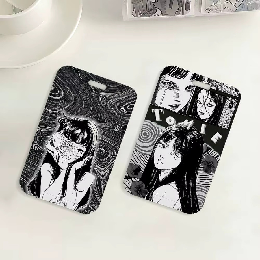 Junji Ito Cartoon Ausweishalter mit Umhängeband aus Kunststoff für Büro und Schule - Bild 5