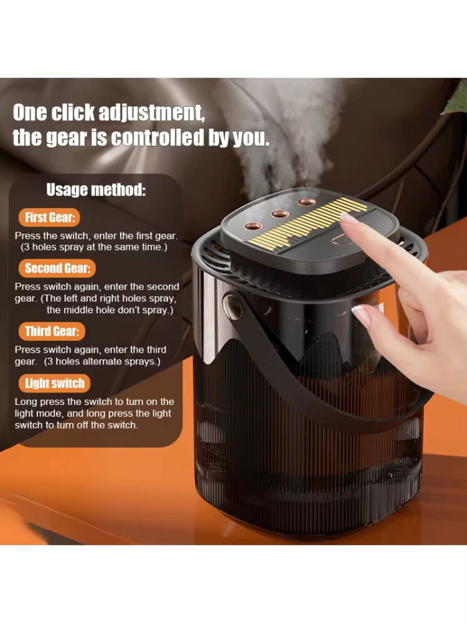 Sarmocare Aroma-Diffusor Luftbefeuchter mit 3000ml Kapazität und Nachtlicht in Schwarz - Bild 6