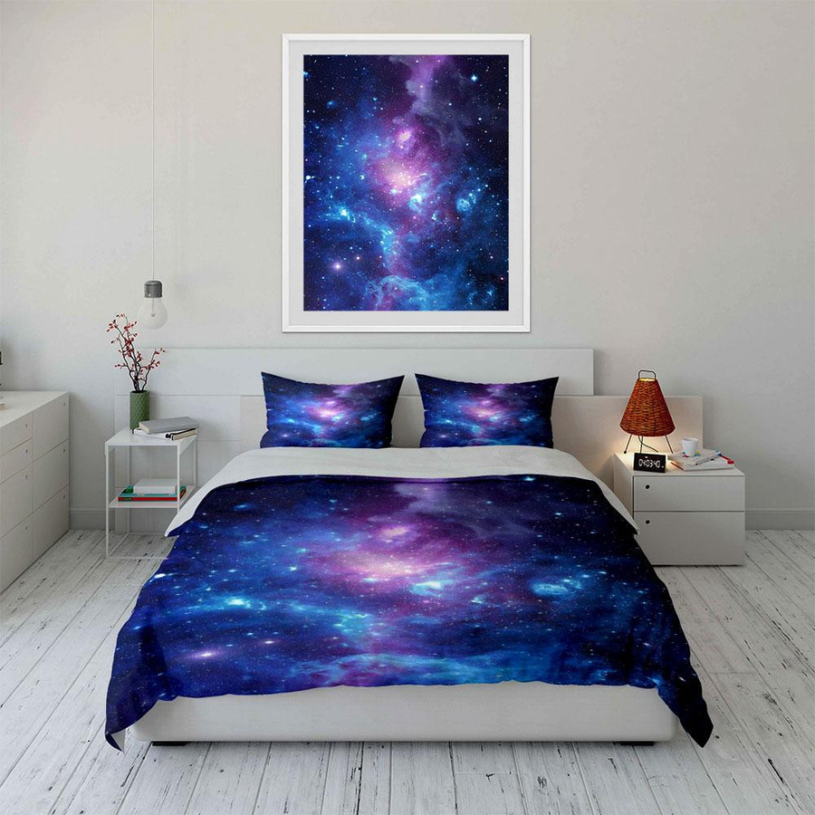 Bettwäsche-Set Galaxie und Sternenhimmel von Atlantic Textile Factory, Mehrfarbig, B/H: 135 x 200 cm - Bild 7