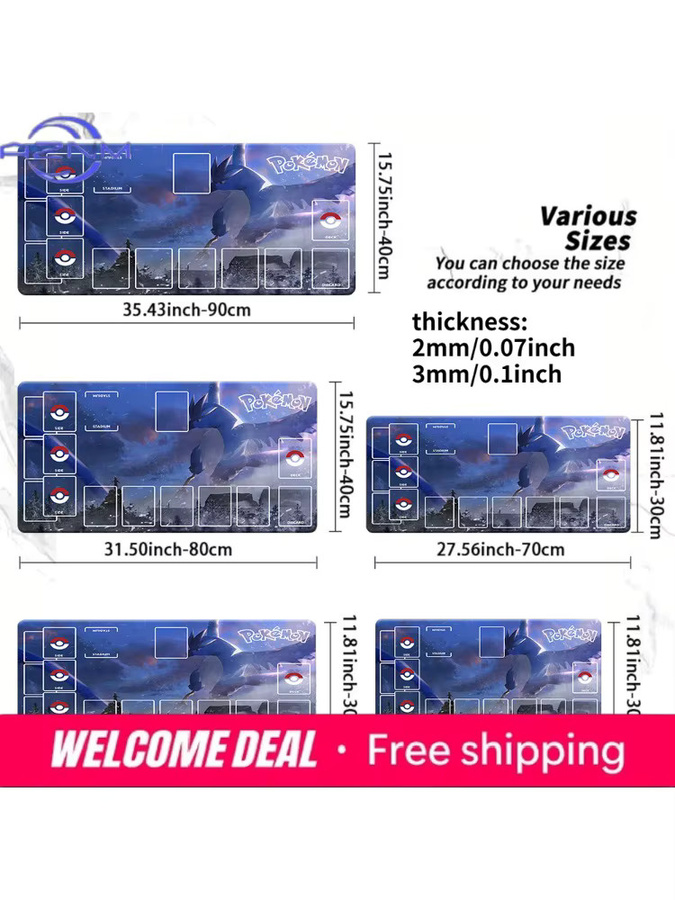 Potdemiel Articuno Ice Legend Pokemon TCG Zoned Battle Playmat, Schreibtischunterlage - Bild 6
