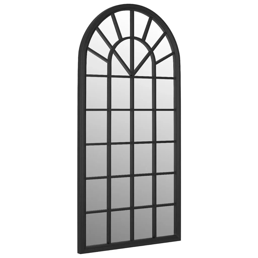 vidaXL Gartenspiegel in Schwarz aus Metall und Glas im Antik-Stil, Breite: 90 cm, Höhe: 45 cm - Bild 2
