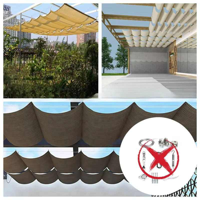 Graues HDPE Sonnenschutznetz mit Anti-UV-Schattierung für Terrasse und Balkon - Bild 4