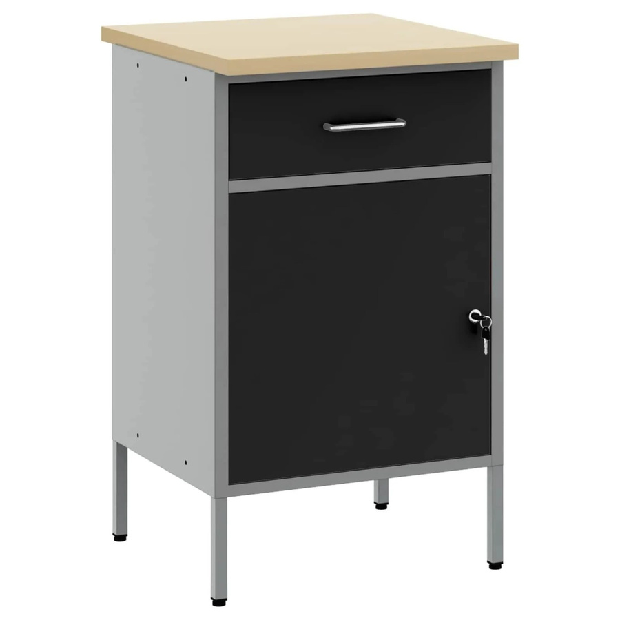 vidaXL Werkbank mit Schubladen in Schwarz und Grau, B/T/H: 50 x 55 x 85 cm - Bild 2