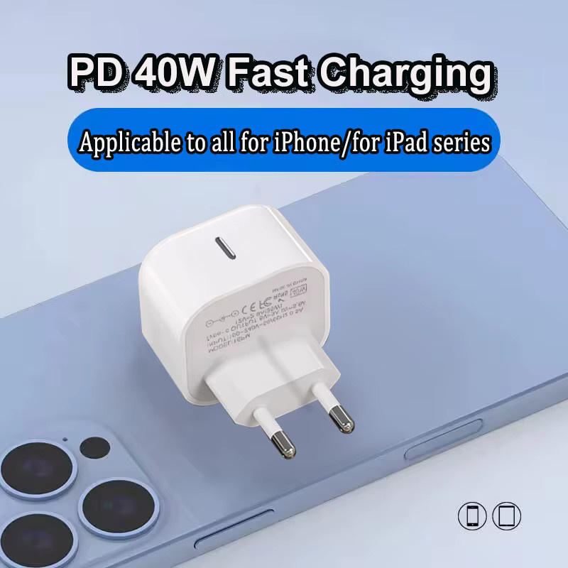 USB-C Schnellladeadapter 40W PD für Apple iPhone in Weiß - Bild 2