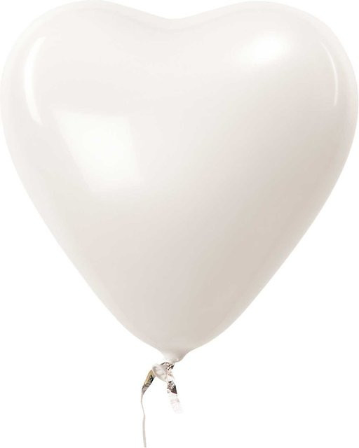Rico Design Luftballons in Herzform, Weiß, 30 cm, 12 Stück aus Naturkautschuklatex - Bild 1