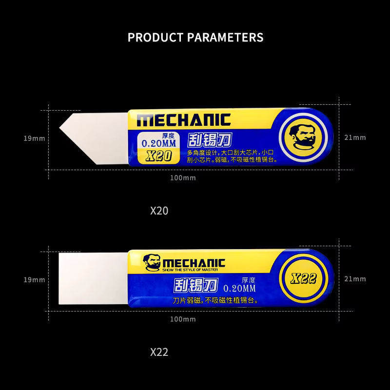 Mechanic X20/X22 Zinn Schaber Lotpaste Schaben Messer für Handy Reparatur Werkzeuge Dicke: 0,2 mm - Bild 4