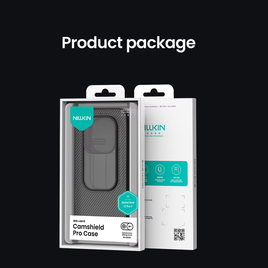 Nillkin CamShield Pro Schutzhülle mit Schiebe-Kameraabdeckung für Redmi Note 15 Pro Plus 5G und 14 Pro Plus 5G, stoßfest, Schwarz oder Transparent - Bild 3