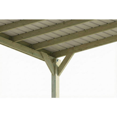 SKANHOLZ Carport Friesland aus Fichte mit Stahl-Dachplatten in Grün, B: 402 cm, T: 860 cm - Bild 2