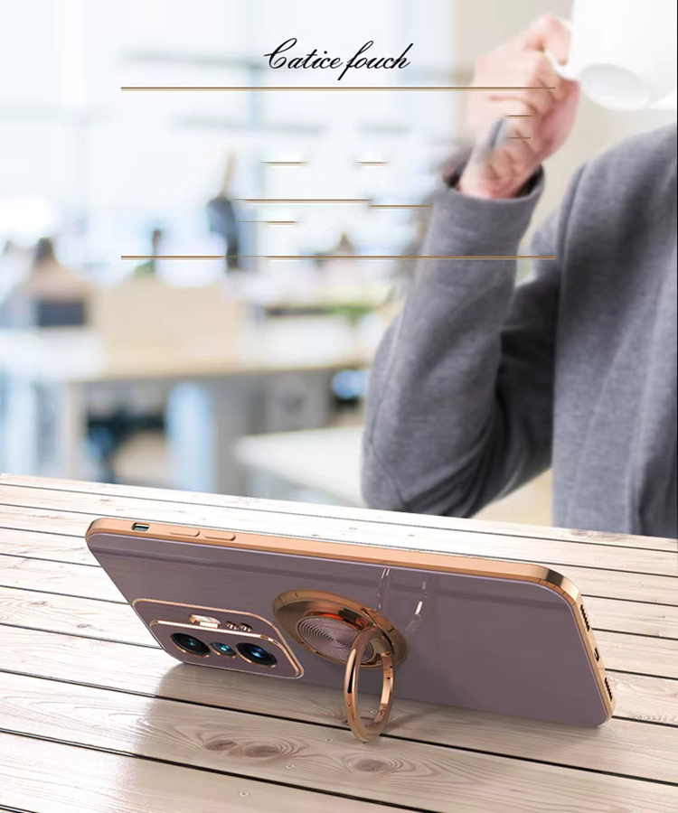 Luxus Handyhülle mit Metallring für Xiaomi Poco C65 X5 X6 M6 M4 Pro 5G Redmi 13C 4G Note 13 12 Pro Plus in Pink - Bild 5