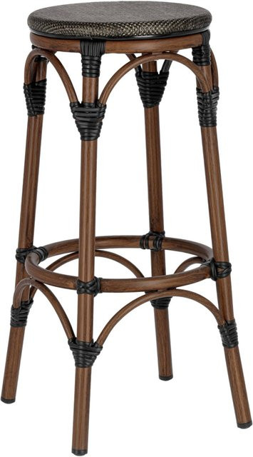 VEGA Outdoor Barhocker Rimalia Set aus 2 Stück, anthrazit Sitz und braunes Aluminiumgestell, stapelbar, B/T/H: 36 x 36 x 76 cm - Bild 1