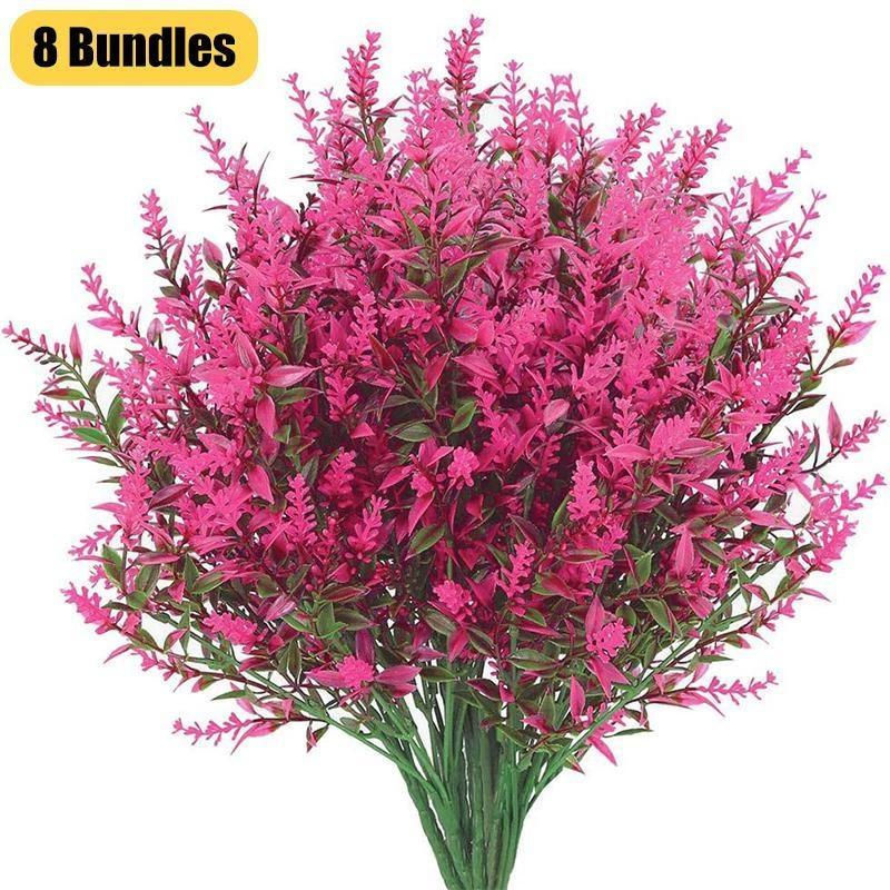 8 Bündel künstlicher Lavendel in Lila von yuyongzhi, wetterfeste Kunstblumen für Garten und Veranda, Höhe: 35 cm - Bild 11