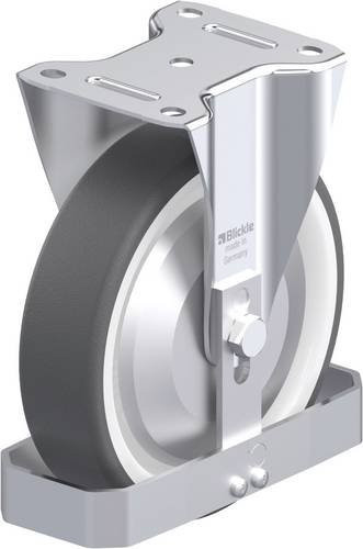 Blickle B-POTH 200R-FA-FS Stahlblech-Bockrolle in Grau und Weiß mit 200 mm Rad-Durchmesser und 400 kg Tragfähigkeit - Bild 1