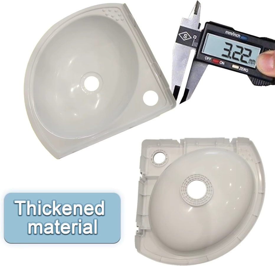 SUFAPRE Wandmontiertes Mini-Waschbecken aus Kunststoff in Weiß inklusive Wasserhahn und Ablaufmontage für Wohnmobile und Toiletten - Bild 2