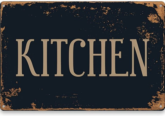 Dekoratives Vintage-Küchenschild aus Metall von CIFBUY in Schwarz, B/H: 20,3 x 30,5 cm - Bild 1