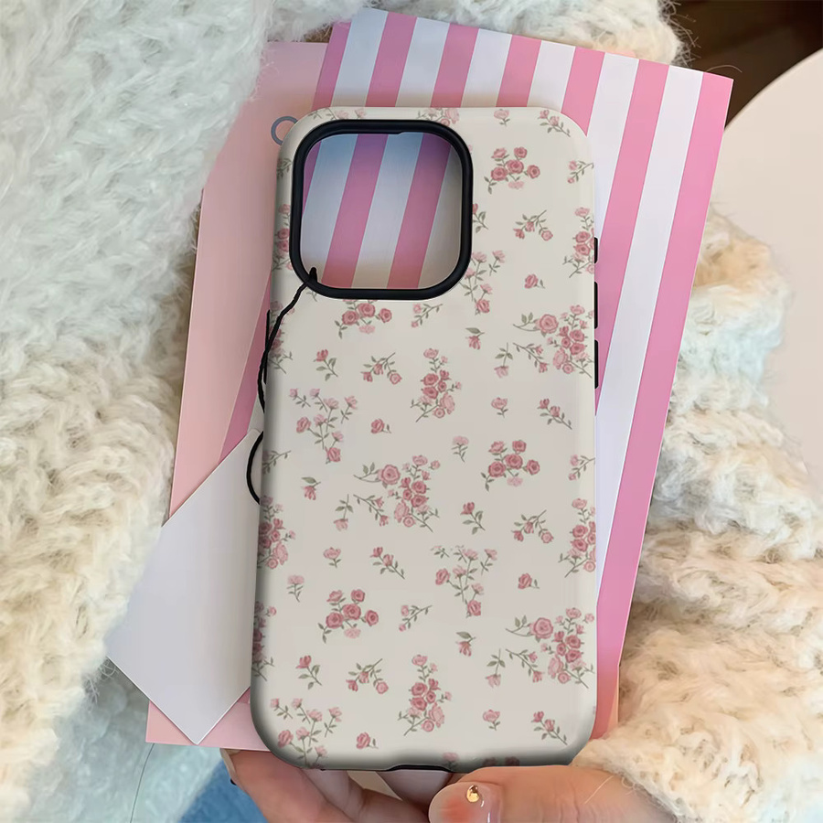 Cremerosa Blumen Handyhülle für iPhone 11 bis iPhone 17 Pro Max Plus mit doppelschichtiger Rückseite in Multicolour - Bild 3