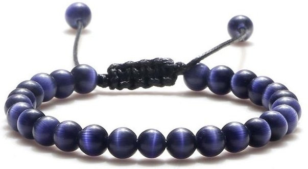 Wucifang Jewelry Armband, Katzenauge-Stein, 6 mm Perlen, Unisex, grau - Bild 1