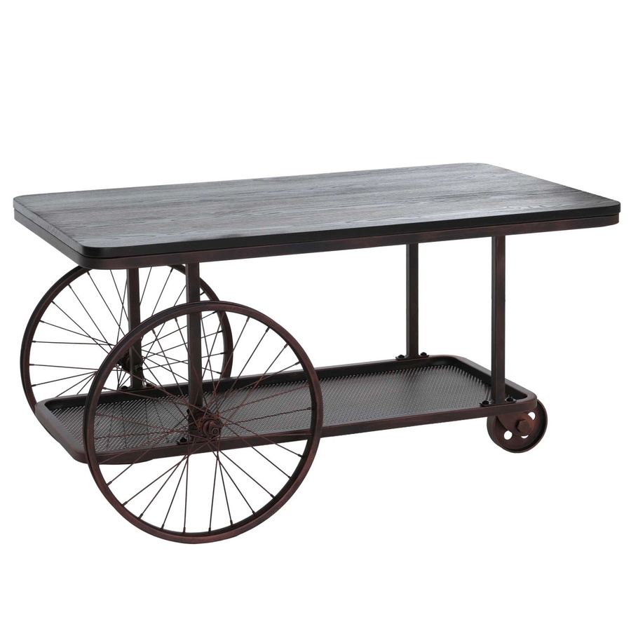 MCW Couchtisch Q69 Industrial Retro Design aus Holz und Metall in Schwarz und Kupferfarben, B/T/H: 100 x 54 x 60 cm - Bild 2