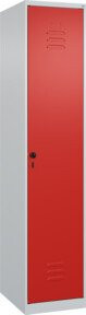C+P Spind Classic PLUS mit 1 Abteil, Stahlkonstruktion, grau/rot, H x B x T: 185 x 40 x 50 cm - Bild 1