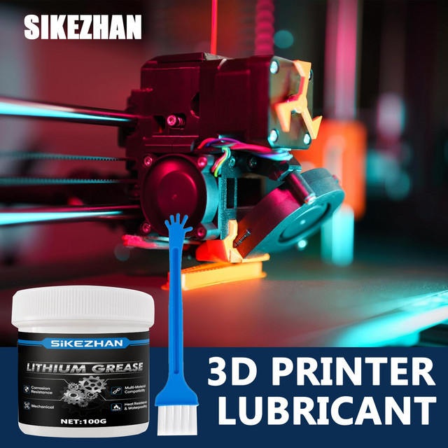 Wartungsfett für 3D-Drucker mit Lithiumformel zur Geräuschreduzierung und zum Verschleißschutz für Linearschienen, Gewindespindeln und Lager inklusive Bürste, Farbe: Weiß - Bild 1