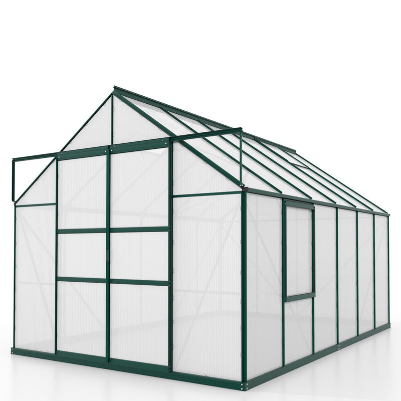 Vitavia Gewächshaus Meridian 9900 in Smaragdgrün mit 9,9 m² Fläche, Polycarbonat-Platten und Aluminiumrahmen - Bild 2