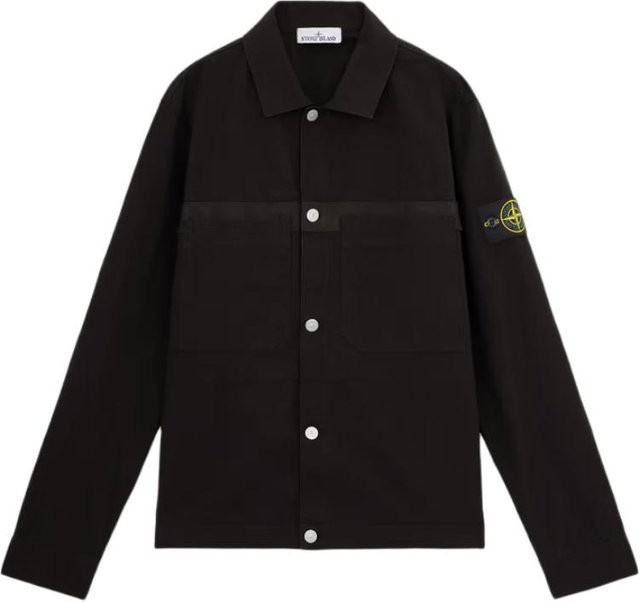 Stone Island Logo Rollkragen Langarm Einreiher Jacke, Schwarz, Herren - Bild 1