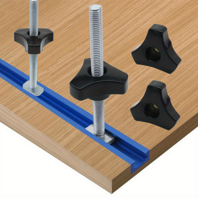 JIGHOLE T-Bolzen und Muttern Set für die Holzbearbeitung, 5er-Pack T-Nut-Befestigungselemente für deine Werkbank - Bild 1