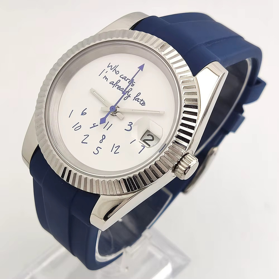 OUMASHI Armbanduhr Automatik, Edelstahl, Blau, Saphirglas, 39 mm, Herren - Bild 2