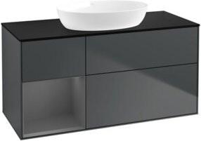 V&B Waschtischunterschrank Finion in Schwarz lackiert, Breite: 120 cm, Tiefe: 50,1 cm, Höhe: 50,1 cm - Bild 1