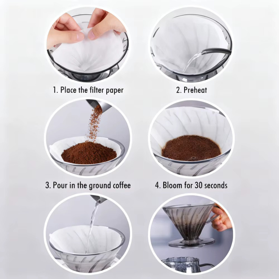 FEB.WIND Kegelförmiger Kaffeetropfer aus Harz für Barista-Kaffee, wiederverwendbarer Kaffeefilter in runder Form - Bild 2