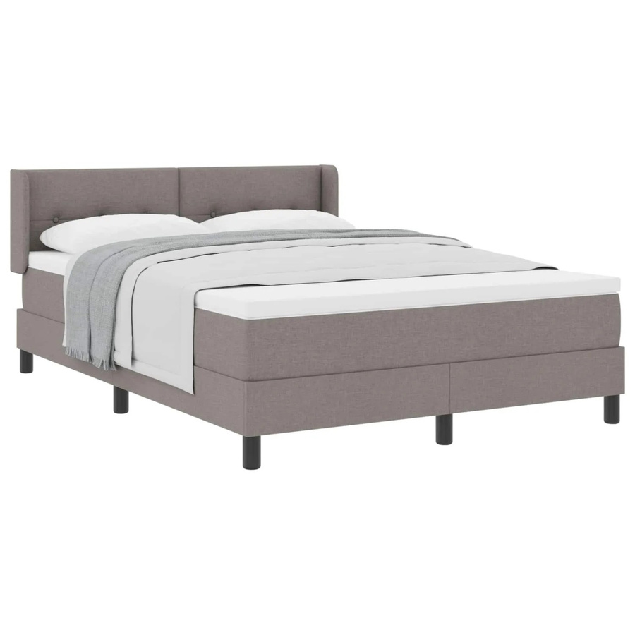 vidaXL Boxspringbett Hybrid mit Kopfteil und Kissen in Taupe, B/T/H: 140 x 200 x 280 cm - Bild 2