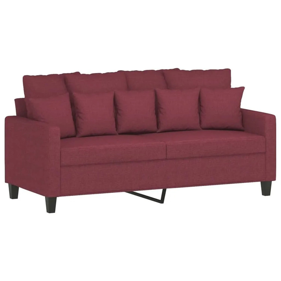 vidaXL 2-Sitzer-Sofa in Weinrot mit Stoffbezug und Metallrahmen, Breite: 140 cm - Bild 2