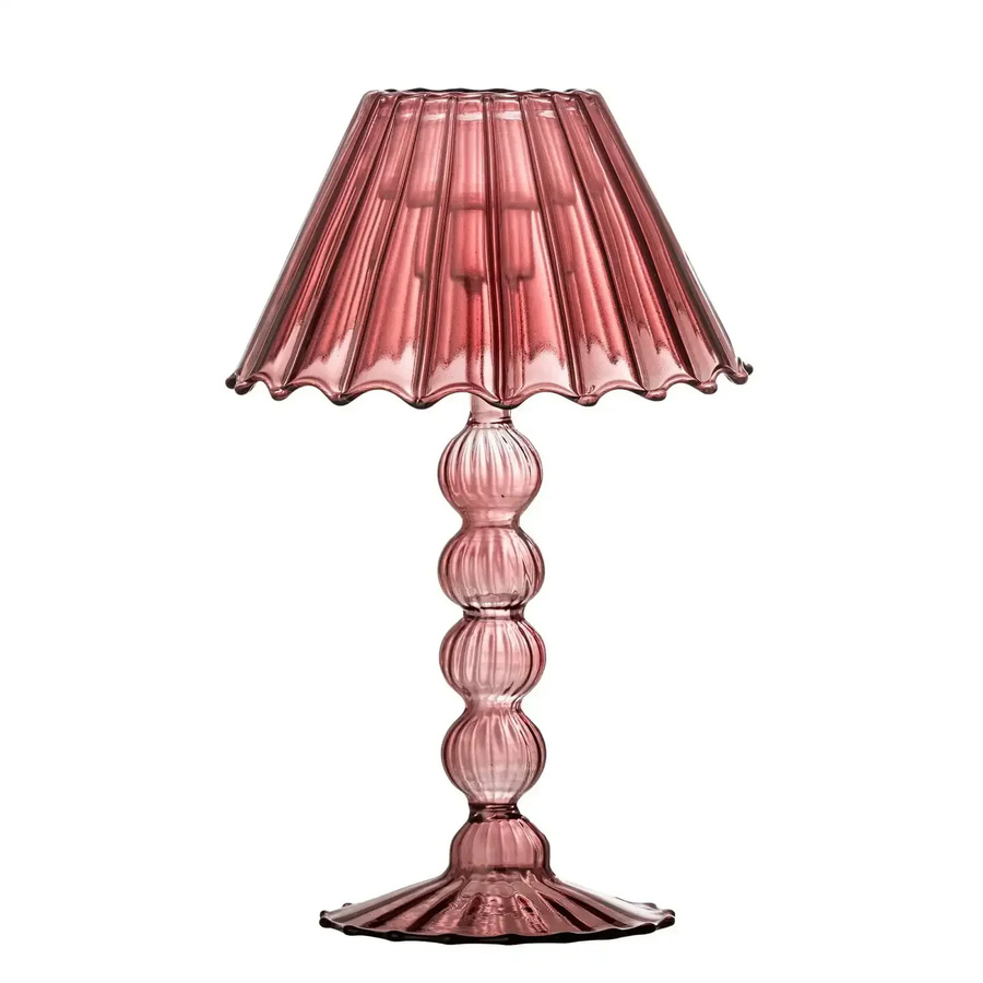 Bloomingville Teelichthalter Cisco aus Glas in Rot, Höhe: 19 cm - Bild 1