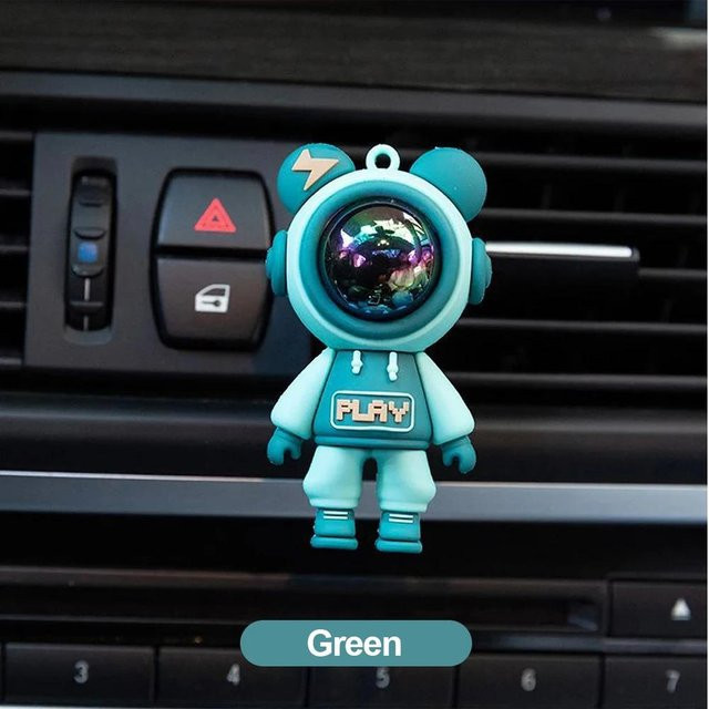 YJMP Auto Parts Parfümclip Cartoon Astronaut, Grün, Unisex - Bild 1