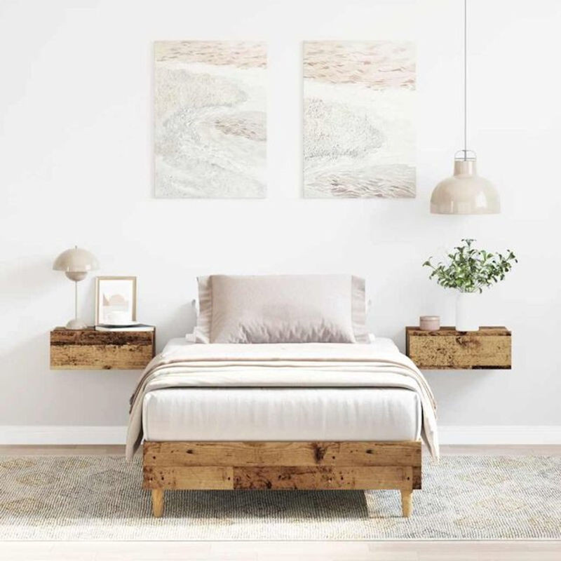 Vidaxl Einzelbett in Landhaus-Optik aus Holzwerkstoff, Braun, B/T/H: 90 x 190 cm - Bild 1