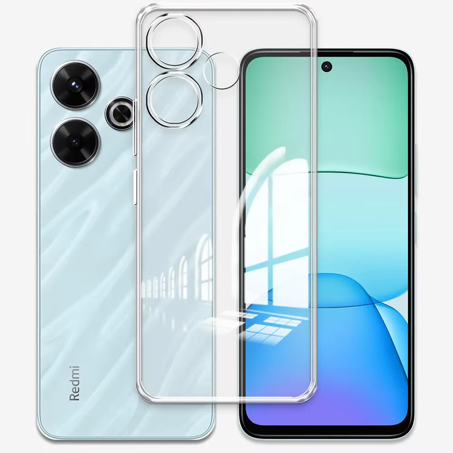 Stoßfeste Silikon Schutzhülle für Xiaomi Redmi 13 4G, Redmi A3x 4G und Redmi Turbo 3 in Transparent - Bild 1