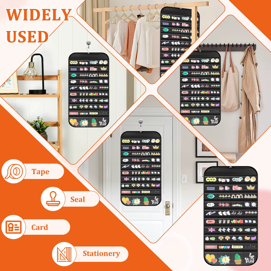Willkey Aufkleber Display Organizer aus Kunststoff, Schwarz, 2/4 Stück - Bild 5