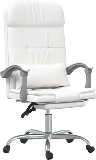vidaXL Executive Bürostuhl mit Massagefunktion und Kopfstütze in Weiß aus Kunstleder - Bild 1