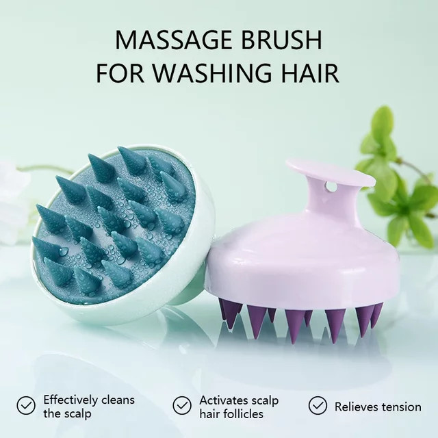 WANMEI Silikon Shampoo Pinsel, Kopfhautmassage Kamm, Unisex, Purple - Bild 1
