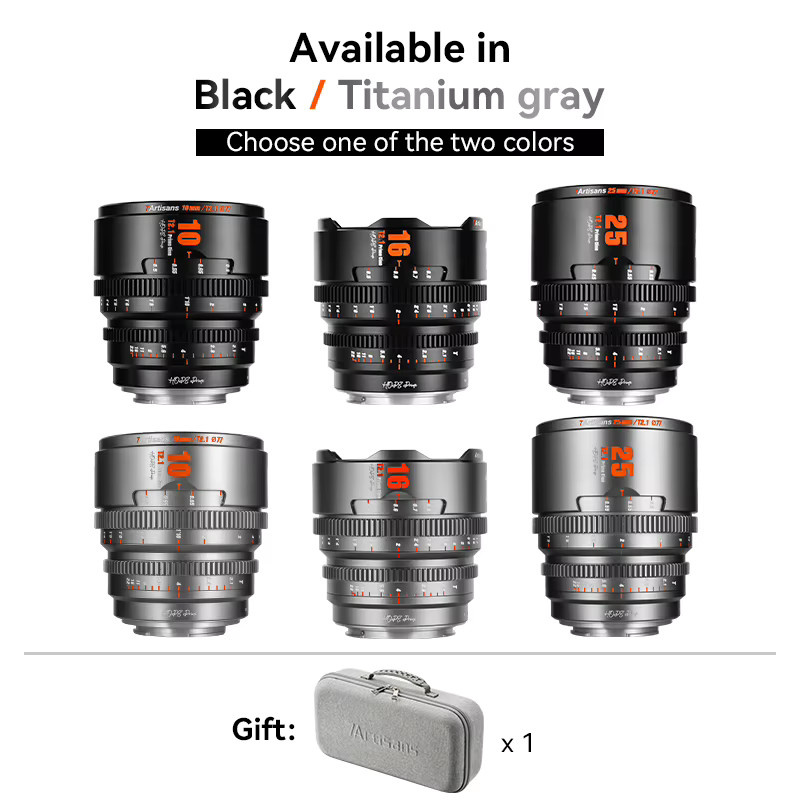 7artisans Hope Series MF Kinoobjektiv 16mm T2.1 S35 für Sony E Fujifilm M4/3 Canon RF in Schwarz oder Silber - Bild 2