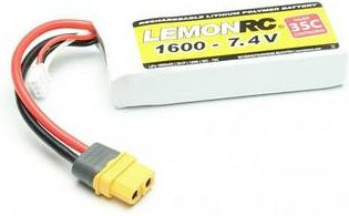 LemonRC LiPo Modellbau-Akkupack 7.4V 1600 mAh 2S 35C Softcase mit XT60 Anschluss in Weiß - Bild 1